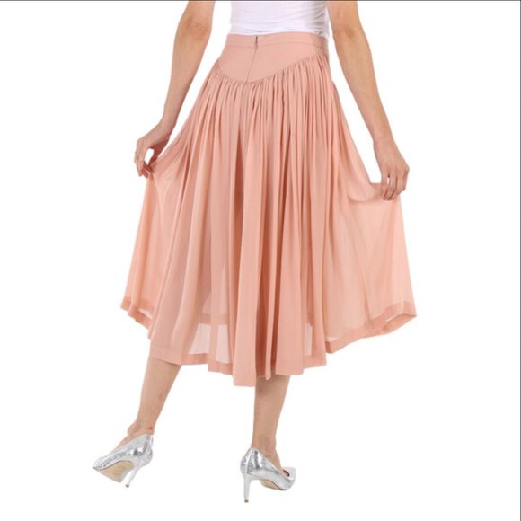 Stella McCartney Women's Rose Pleated Silk Midi Flare Skirts Size EU 44 - Picture 3 of 12